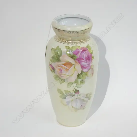 ST KILIAM TALL VASE WITH ROSE DETAIL ON THE FRONT