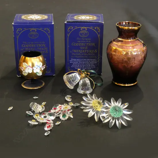 2 SWAROVSKI PIECES & 3 OTHERS 