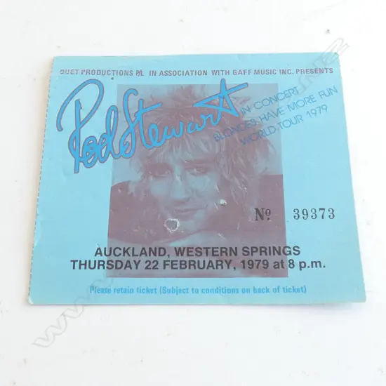 ROD STEWART TICKET FOR WESTERN SPRINGS 1979 SOME MARKS H 100 MM 