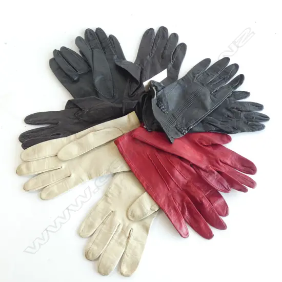 5 PAIRS VINTAGE LEATHER GLOVES