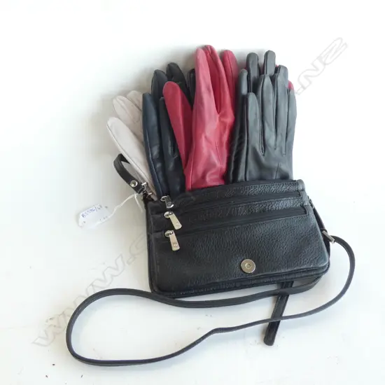 PIERRE CARDIN BAG + 4 PRS LEATHER GLOVES