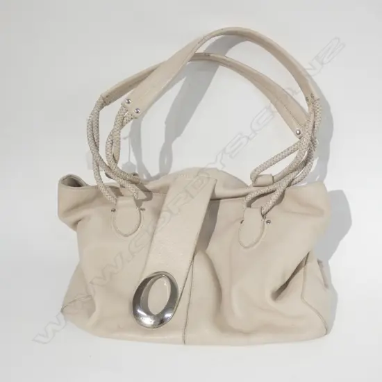 OROTON CREAM LEATHER LG LADIES BAG 