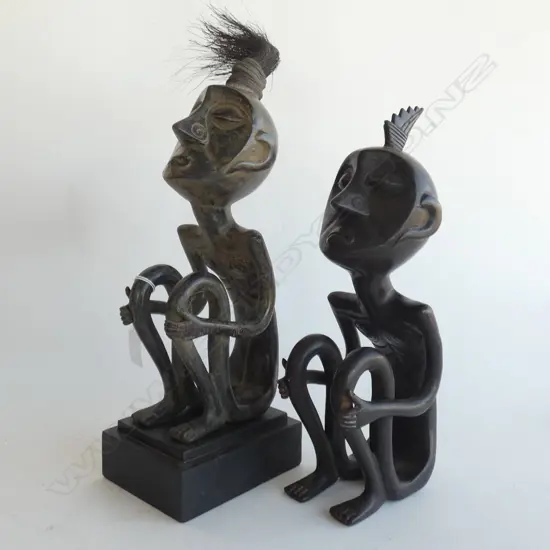 2 BRONZE AFRICAN MEN H.400mm