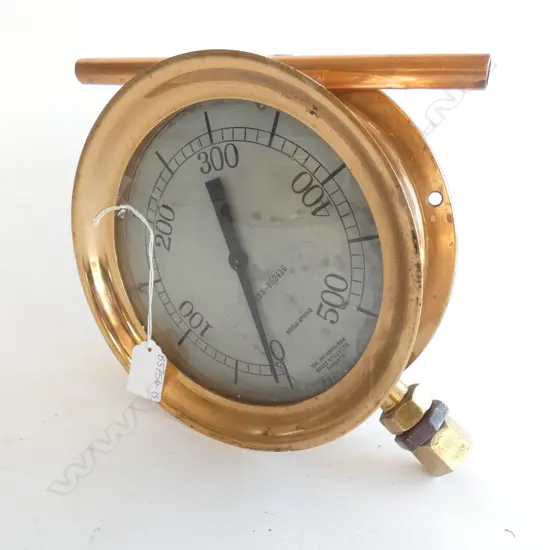 JAS MORRISON BRASS MFG CO HEAVY BRASS GUAGE (DIA 210MM)W PIPE (L 220MM)