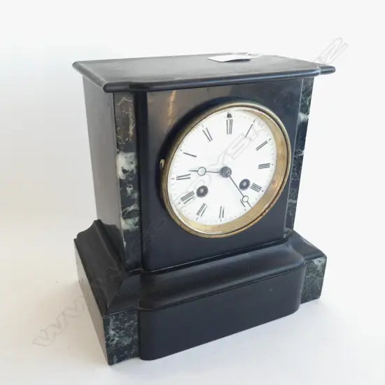 OLD BLACK SLATE CLOCK  - 210 X 210MM
