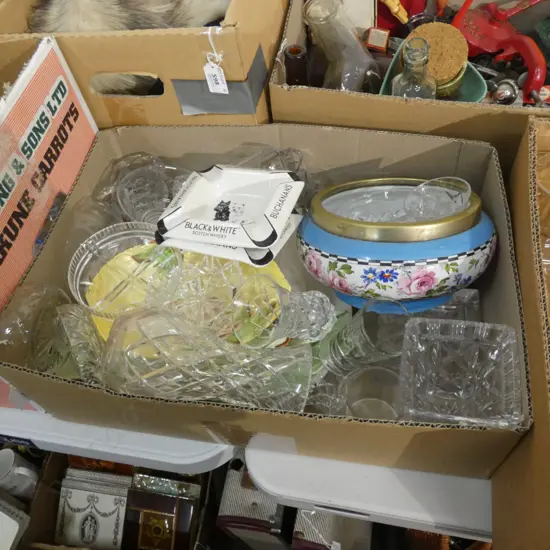 BOX ASST; CARLTON WARE, CRYSTAL ETC..