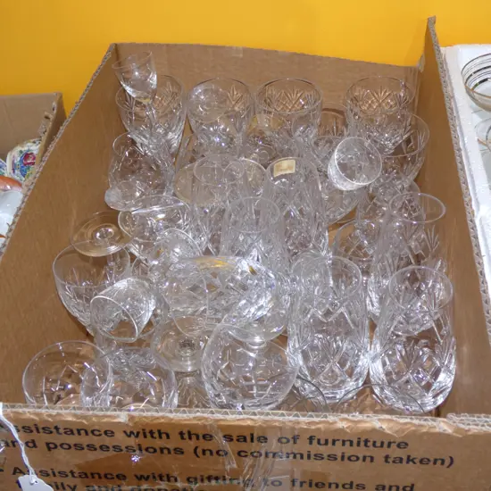BOX LOT ASSORTED GLASSES 