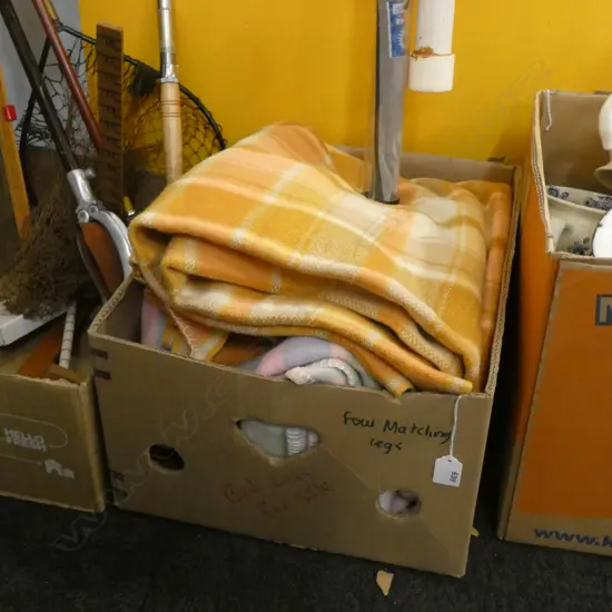 BOX 4 WOOLEN BLANKETS 