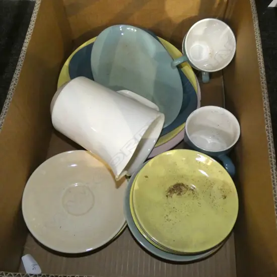 BOX LOT ASST. CROWN LYNN COLOUR GLAZE ETC
