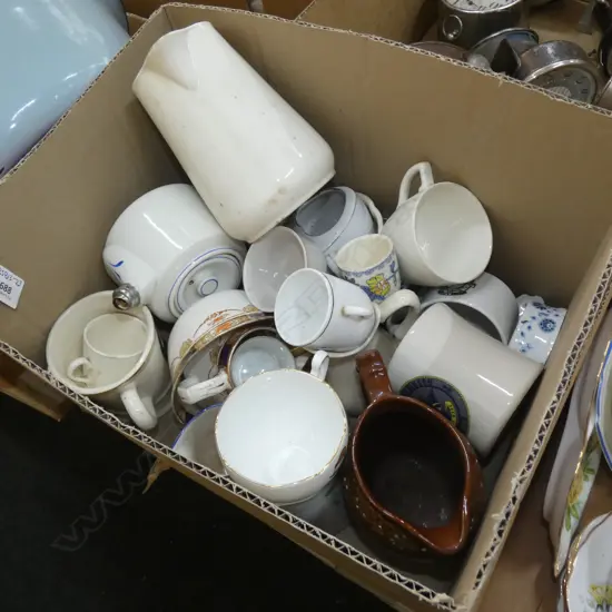 BOX CROCKERY SOME BADGEWARE 