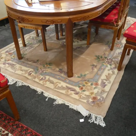 LG CHINESE SCULPTURED PILE FLORAL RUG, 600 X 900MM