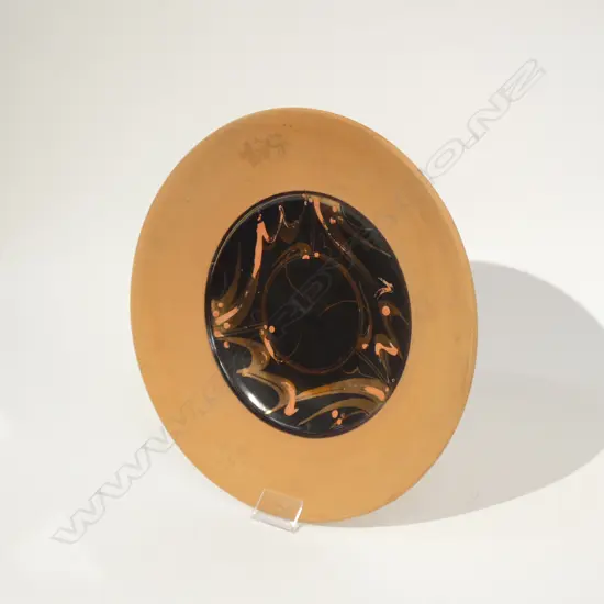 NZ STUDIO POTTERY PETER COLLIS DISH D 300 MM