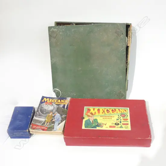 2 MECCANO BOXED SETS+ NO.1 CLOCKWORK MOTOR...