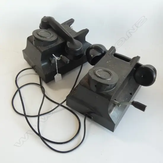 2 VINTAGE BLACK TELEPHONES