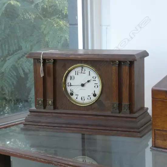 OAK MANTEL CLOCK A/F