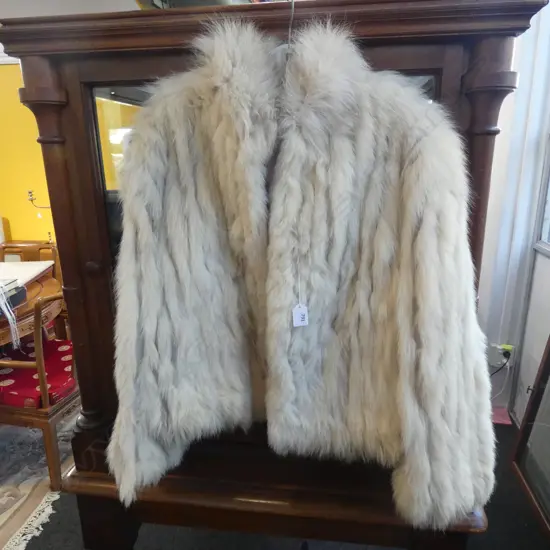 LEATHER AND WHITE RABBIT FUR JACKET