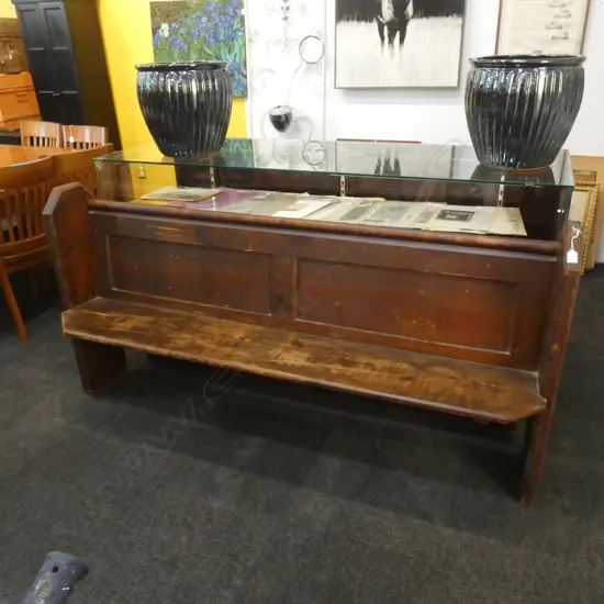 OLD WOODEN CHURCH PEW - L 1850MM