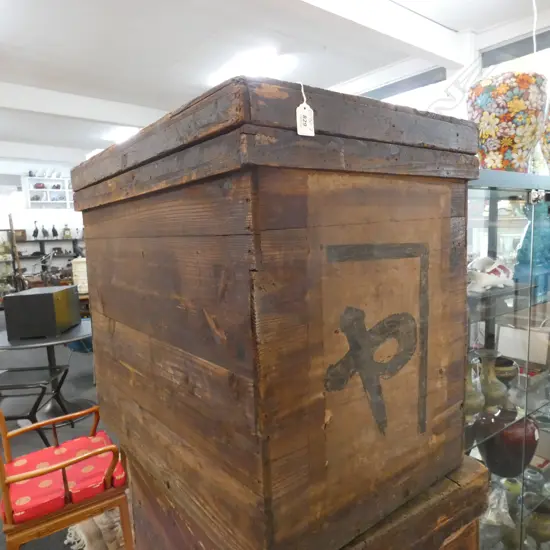 OLD CEDARWOOD METAL LINED TEA BOX W730 D490 H600mm