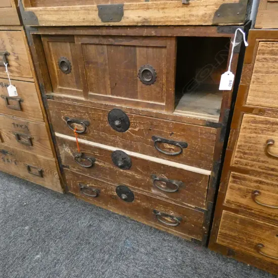 OLD JAPANESE SMALL COLLECTOR'S CABINET PR DRS 3 DRAWERS