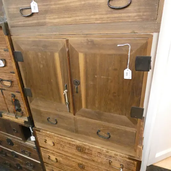 OLD JAPANESE SMALL COLLECTOR'S CABINETS PR DOORS...