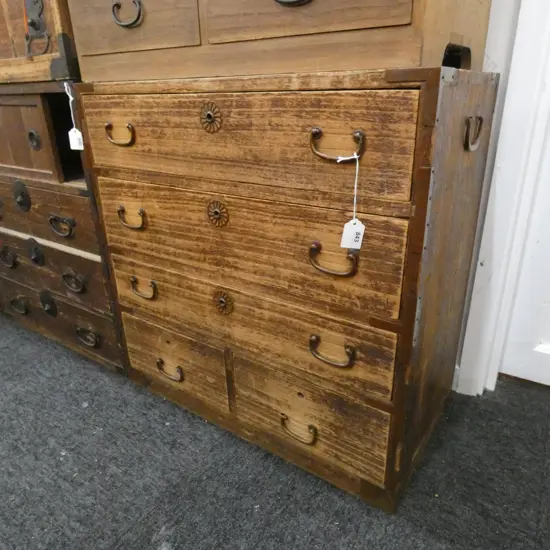 OLD JAPANESE SMALL COLLECTOR'S CHEST 5 DRAWER H.600mm