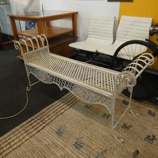 FRENCH STYLE SHABBY CHIC OUTDOOR IRON SEAT L 1470MM