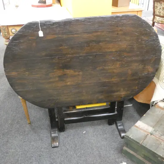 ANTIQUE FRENCH VENDAGE TABLE - AGE WEAR & TEAR 1150 X 700MM