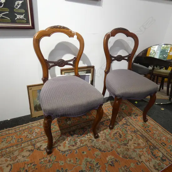 PR OF VICT MAHOGANY FRAMED BALLOON BACK CHAIRS