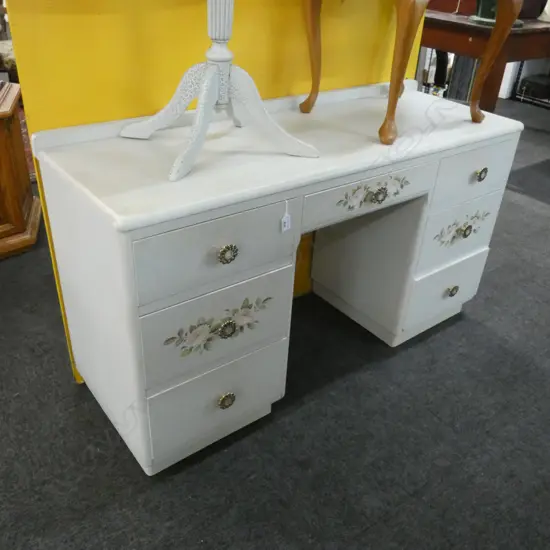 CRACKLE PAINTED LOW BOY DESK 1220x420x695mm