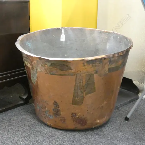 OLD COPPER LAUNDRY TUB H.390mm 540mm dia