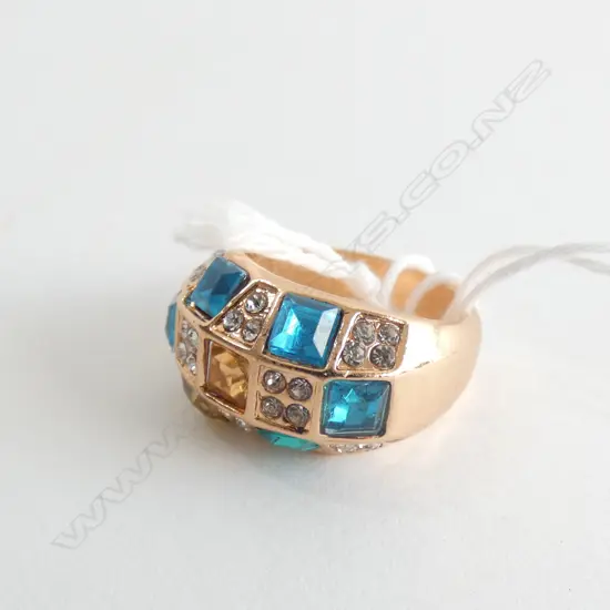 GOLD PLATED MULTI STONE RING