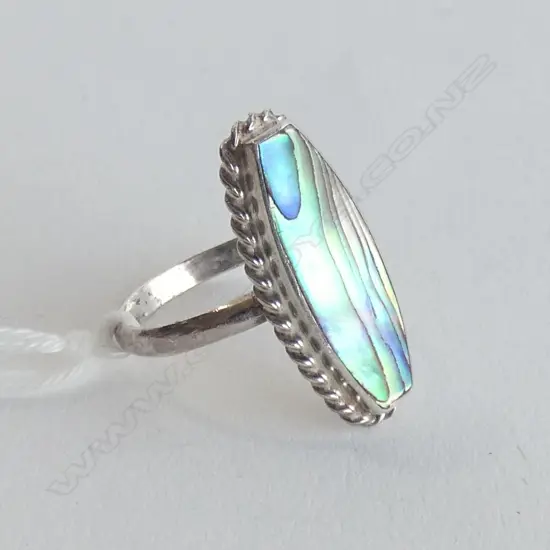 ST. SILVER AND PAUA RING