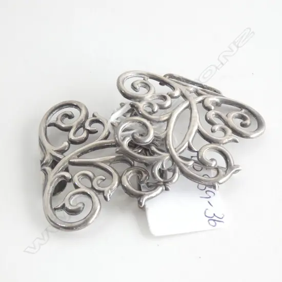ART NOUVEAU STG SILVER BELT BUCKLES 42GMS BIRMINGHAM 1900