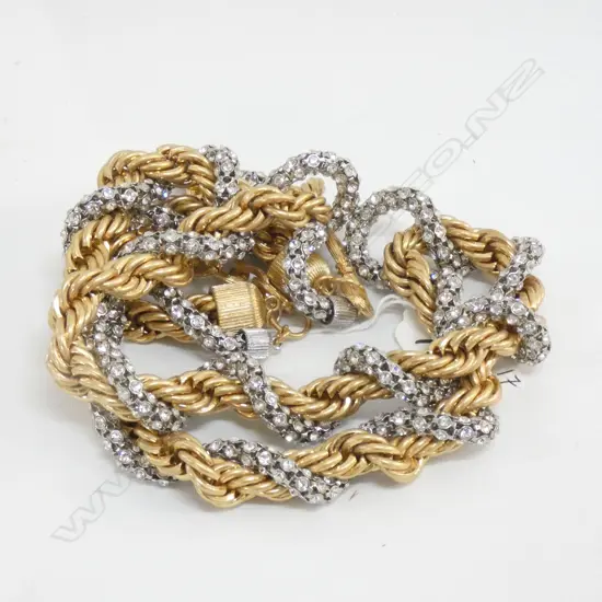 ZARA GOLDTONE & CRYSTAL ENTWINED ROPE BELT 