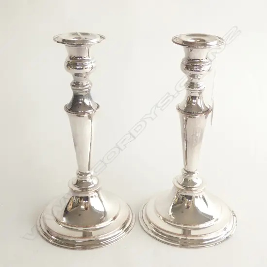 PR SILVER PLATED COPPER CANDLESTICK  HOLDERS H. 270MM