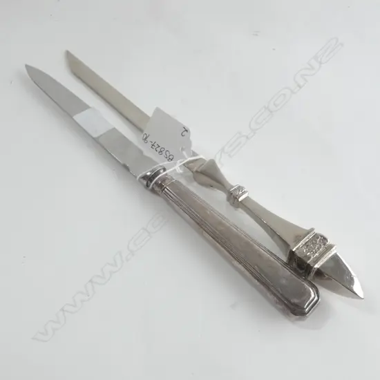 2 QUALITY VINTAGE SILVER PLATE LETTER OPENERS 