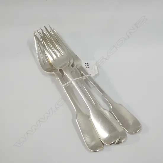 5 STG SILVER DINNER FORKS LONDON C1833 & 1845 N 365GMS