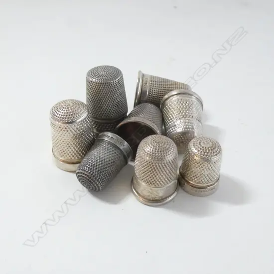 10 ASST ANTIQUE STG SILVER THIMBLES C1800'S  35GMS