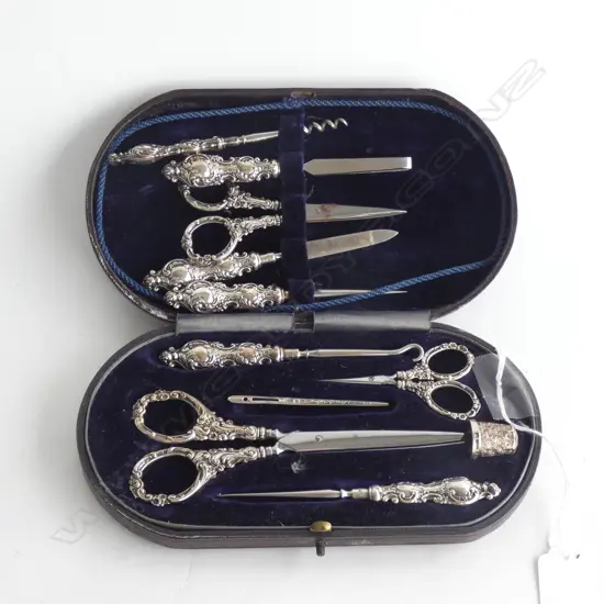 STG SILVER 11 PC CASED  DRESSING SET & ACCESSORIES BIRMINGHAM 1904  ...