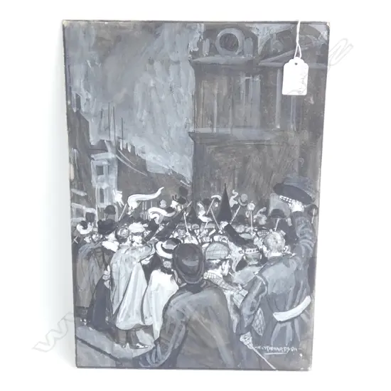 H.L. RICHARDSON BOOK ILLUSTRATION 'Twelve midnight drinking'