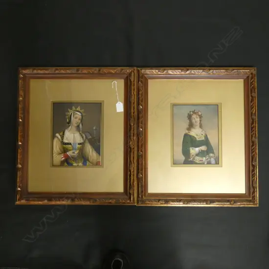 PR ANTIQUE FRENCH  PORTRIAT H/COLOURED ENGRAVINGS