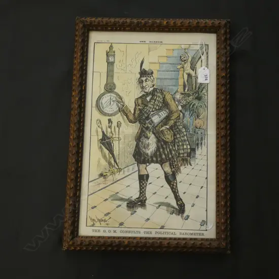 19THC SCOTTISH POLITICAL CARTOON PRINT FRAMED H.495mm