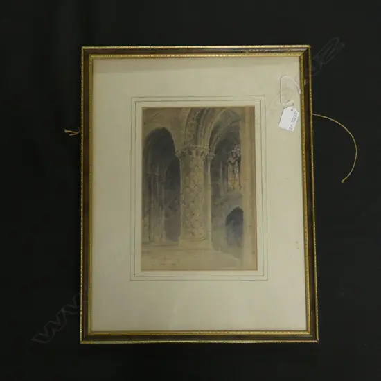 W J BODDY W/C 1909 'AT SELBY' 'FROM A SKETCH IN 1889 250 X 170mm