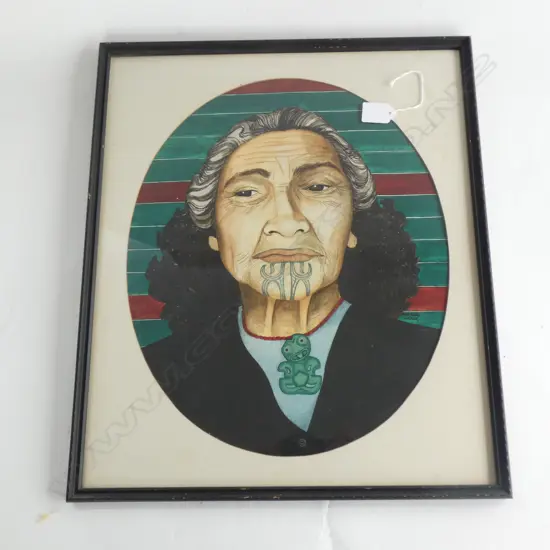 KATHLEEN GIRDLER W/C MAORI PORTRAIT 410 X 335mm.