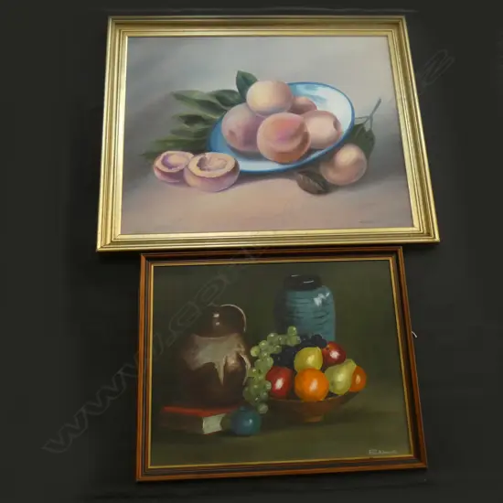 2 OILS ON BOARD STILL LIFE 870 X 700 MM