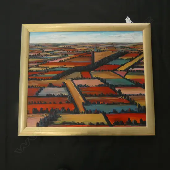 OIL ON CANVAS - Canterbury plains BY CAROLINE JONES 2004 490 X 590MM