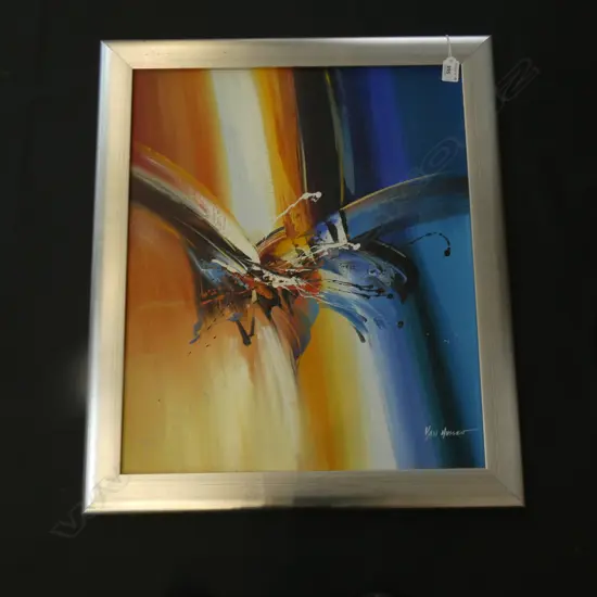 OIL ON CANVAS - ABSTRACT BY VAN HUSSEN 580 X 490MM