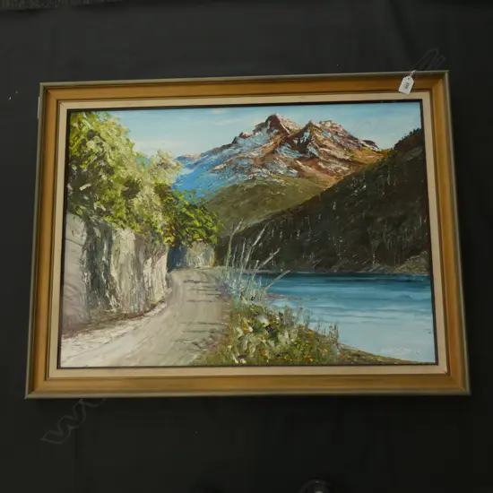 OIL ON BOARD 'HAAST PASS' BY STEPHEN R WOOD 550 X 760MM