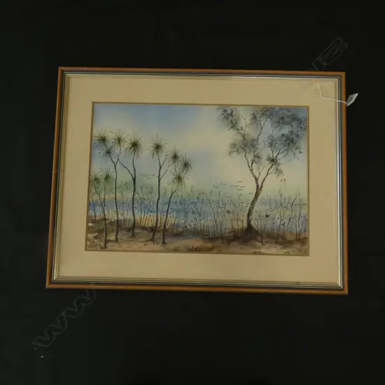 WATERCOLOUR - MARSH LANDSCAPE BY ESSIE KANGLER 330 X 480MM