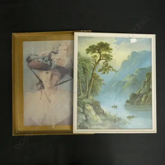 FRANCIS HODGKINS PORTRAIT PRINT 350 X 520MM + RIVER SCENE PRINT 